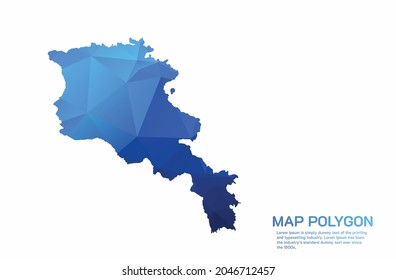 Armenia Map Abstract geometric rumpled triangular low poly style gradient graphic on white background