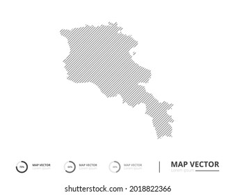Armenia mapea gris de línea abstracta sobre vector de fondo blanco para presentación. Concepto creativo para infografía.