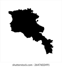 Armenia Map - black World Map International vector template with High detailed isolated on white background - Vector