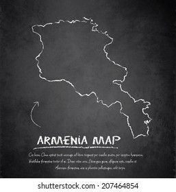Armenia map blackboard chalkboard vector