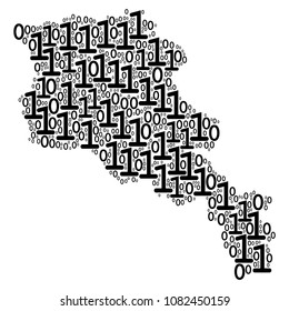 Armenia Map composition icon of one and zero digits in variable sizes. Vector digital symbols are composed into Armenia Map composition design concept.