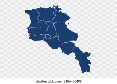 Armenia Map dark blue Color on White Background quality files Color 