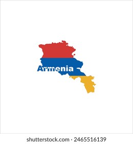 Armenia map and flag colors design on white background