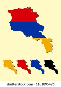 Armenia map with flag decoration