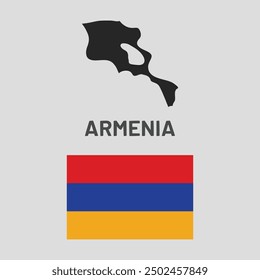 Armenia map and flag illustration