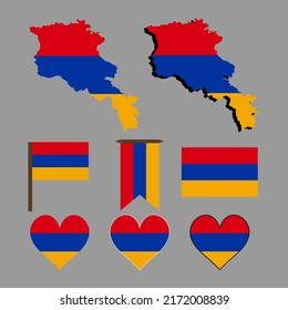 Armenia. Map and flag of Armenia. Vector illustration.