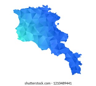 armenia map in geometric blue polygonal style modern design on white background. Vector illustration.