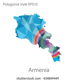 Armenia map in geometric polygonal style.Abstract gems triangle,modern design background.Vector illustration EPS10