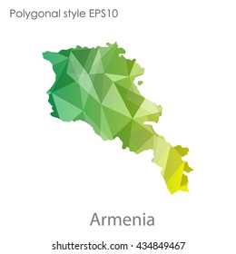 Armenia map in geometric polygonal style.Abstract gems triangle,modern design background.Vector illustration EPS10
