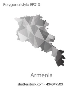 Armenia map in geometric polygonal style.Abstract gems triangle,modern design background.Vector illustration EPS10