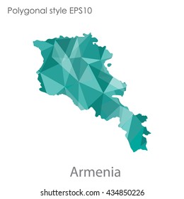 Armenia map in geometric polygonal style.Abstract gems triangle,modern design background.Vector illustration EPS10