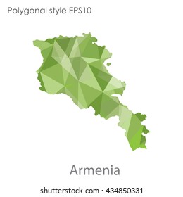 Armenia map in geometric polygonal style.Abstract gems triangle,modern design background.Vector illustration EPS10