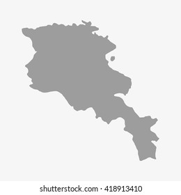 Armenia  map in gray on a white background