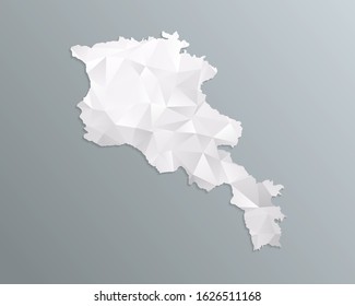 Armenia map gray in polygonal style on dark background. isolated vector illustration eps 10.