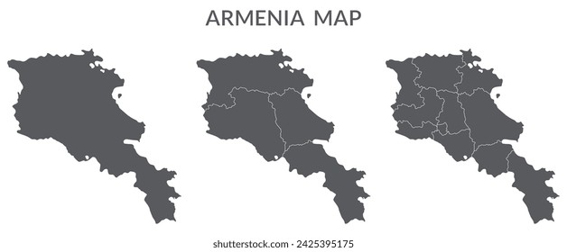 Armenia map. Map of Armenia in grey set