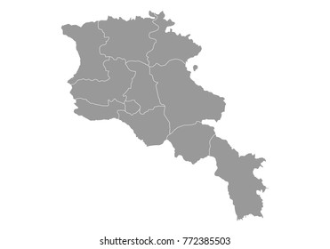 armenia map. High detailed map of armenia on white background. Vector illustration eps 10.