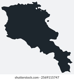 Armenia map. Just a simple border map. Shape of the country. Flat blank Armenia outline. Vector boundary illustration.