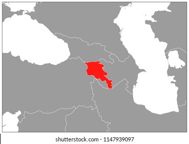  Armenia map on gray base 