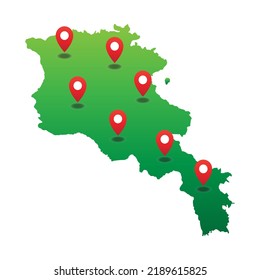 Armenia Map with pin location