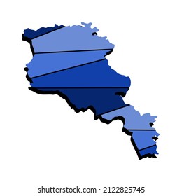 Armenia map realistic blue design. Design for banners, poster, symbol and typography. Armenia country map, excellent vector illustration for the wall. vector illustration