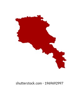 Armenia Map in red color. Armenia map vector.