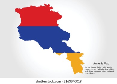 Armenia Map stripes. Vector illustration Color on White Backgound