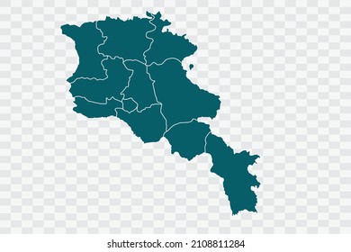 Armenia map Teal Green Color on Backgound png