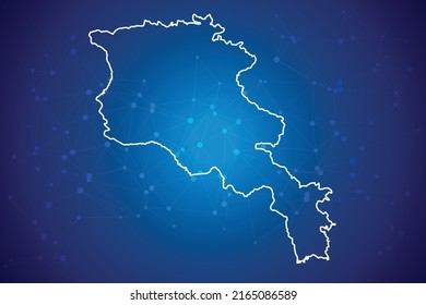 Armenia map Technology  with network connection background
