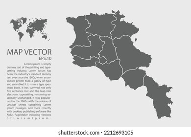 Armenia map vector, Abstract design vector illustration Eps 10. High Detailed on white background.