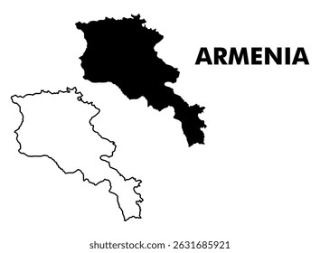 Armenia map vector border outline illustration.