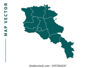 Armenia map vector. green color on white background.