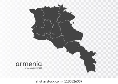 armenia map vector, isolated on transparent background