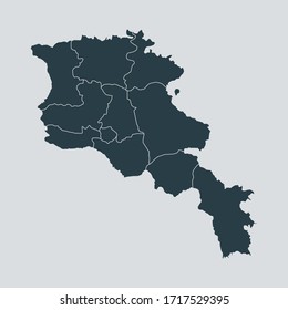 armenia map vector, isolated on gray background