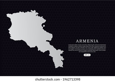 Armenia Map - World Map International vector template with White Color isolated on hexagon background - Vector illustration eps 10