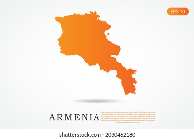 Armenia Map - World Map International vector template with Orange gradient color isolated on white background - Vector illustration eps 10