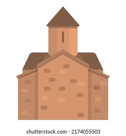 Armenien Kloster Symbol Symbol Cartoon Vektor. Kirchenkarte. Sevan Reise