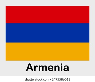Armenia national flag. Banner, state symbol, flagpole.