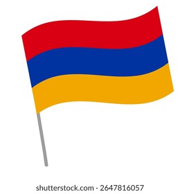 Bandeira nacional da Armênia flutters with flagpole