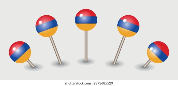 Armenia national flag map marker pin icon illustration