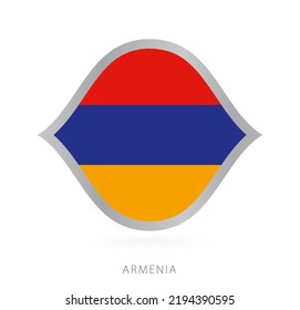 Armenia national team flag in style for international basketball competitions. Vector sign.