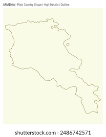 Armenia plain country map. High Details. Outline style. Shape of Armenia. Vector illustration.