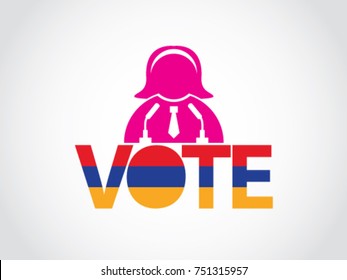 Armenia Podium Woman Politics Vote Speech