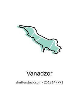 Armênia Mapa político com capital Cidade de Vanadzor, fronteiras nacionais, cidades importantes ilustração design template