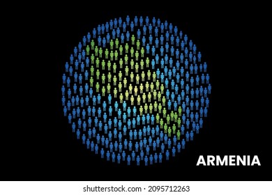 Armenien Bevölkerung Menschen Karte auf der Welt Vektorgrafik Design