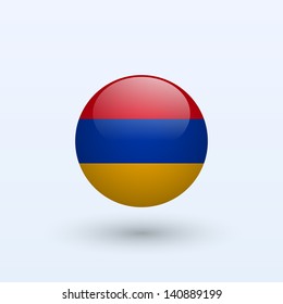 Armenia round flag. Vector illustration.