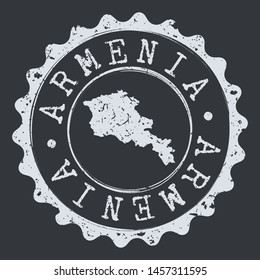 Armenia Seal. Silhouette Postal Passport Stamp. Round Vector Icon Postmark.