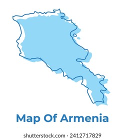 Armenia simple outline map vector illustration