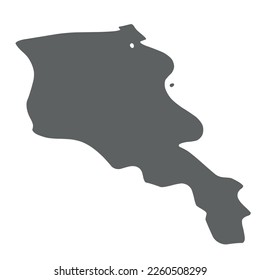 Armenia - smooth grey silhouette map of country area. Simple flat vector illustration.