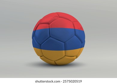 Armenia soccer ball featuring the national flag design on a gray background