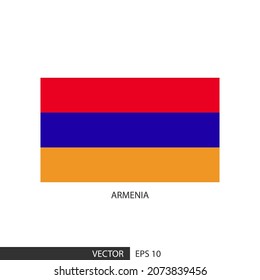 Armenia square flag on white background and specify is vector eps10.